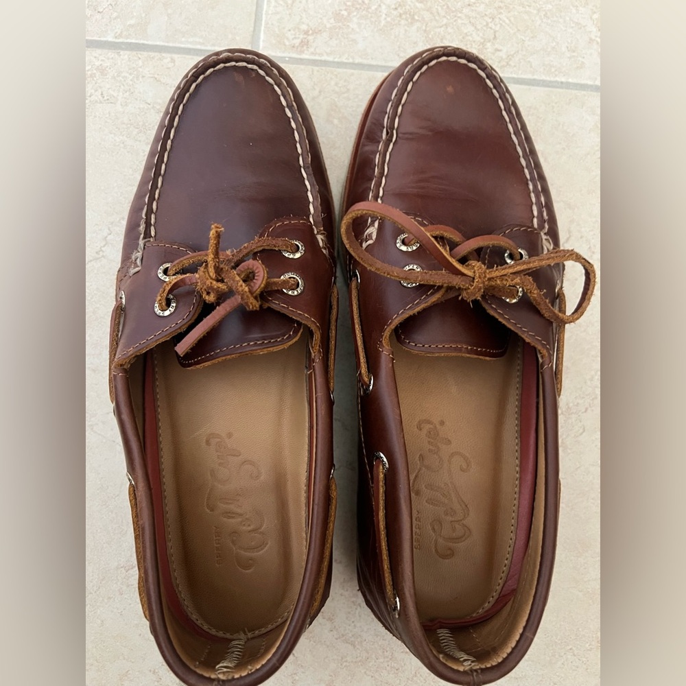 Sperry Brown Leather Boat Shoes Moccasin Style